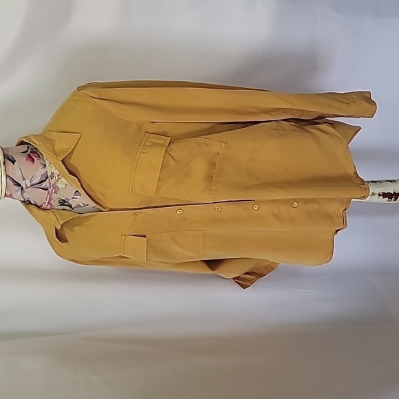 BABATON Mustard Button Up Collar Oversized 100% Lyocell - Picture 1 of 8